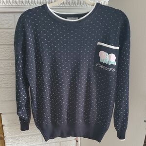 Vintage Bubbles International Knit Polka Dot Sweater Padded Shoulders Size S